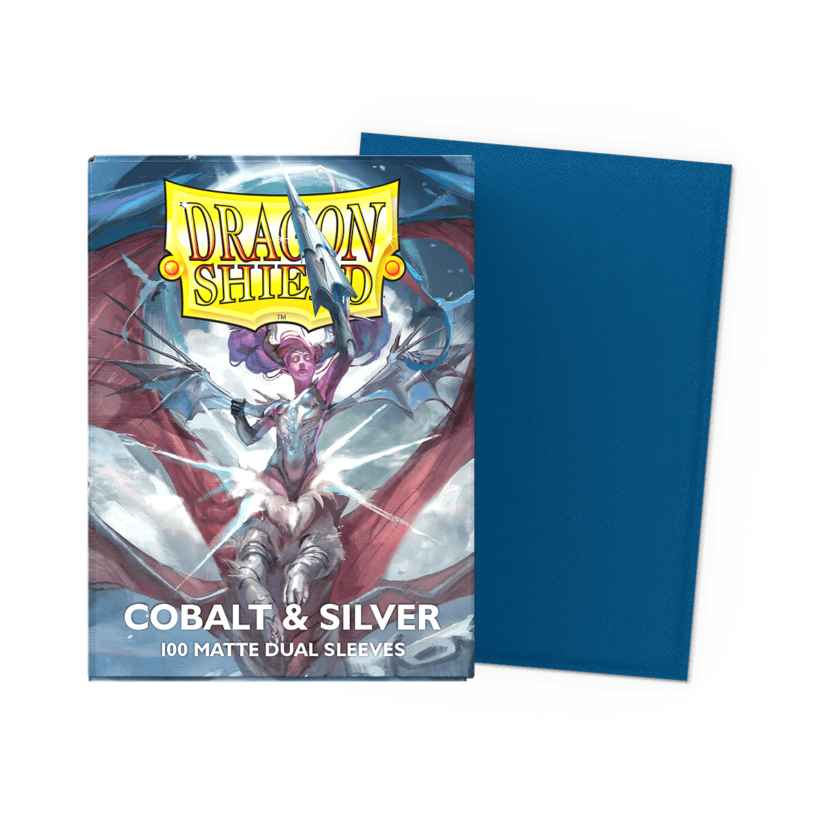 Dragon Shield Dual Matte Sleeves — Cobalt & Silver (100)