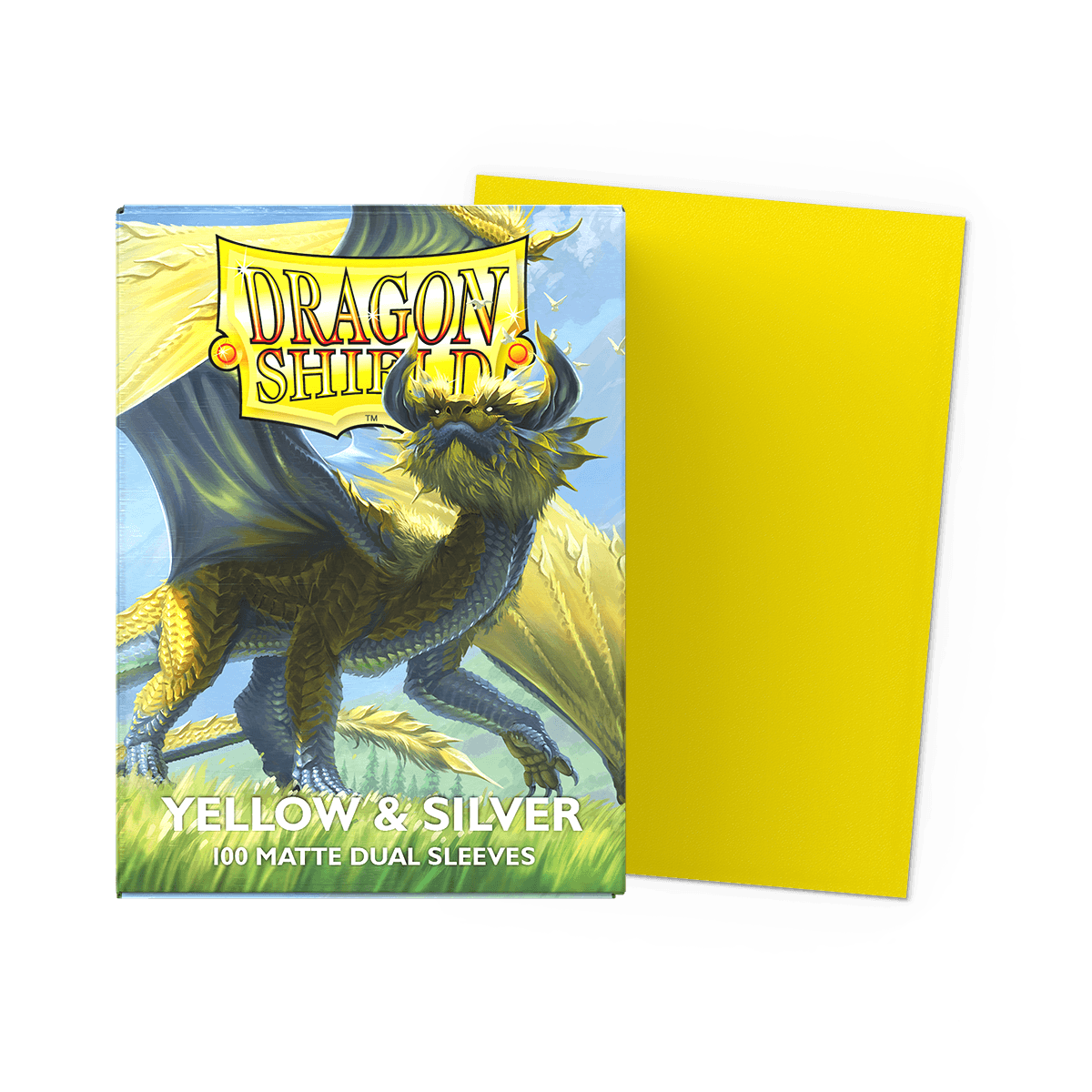 Dragon Shield Dual Matte Sleeves — Yellow & Silver (100)