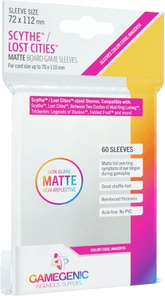 Gamegenic Matte Board Game Sleeves Magenta 72 x 112 (60 sleeves)