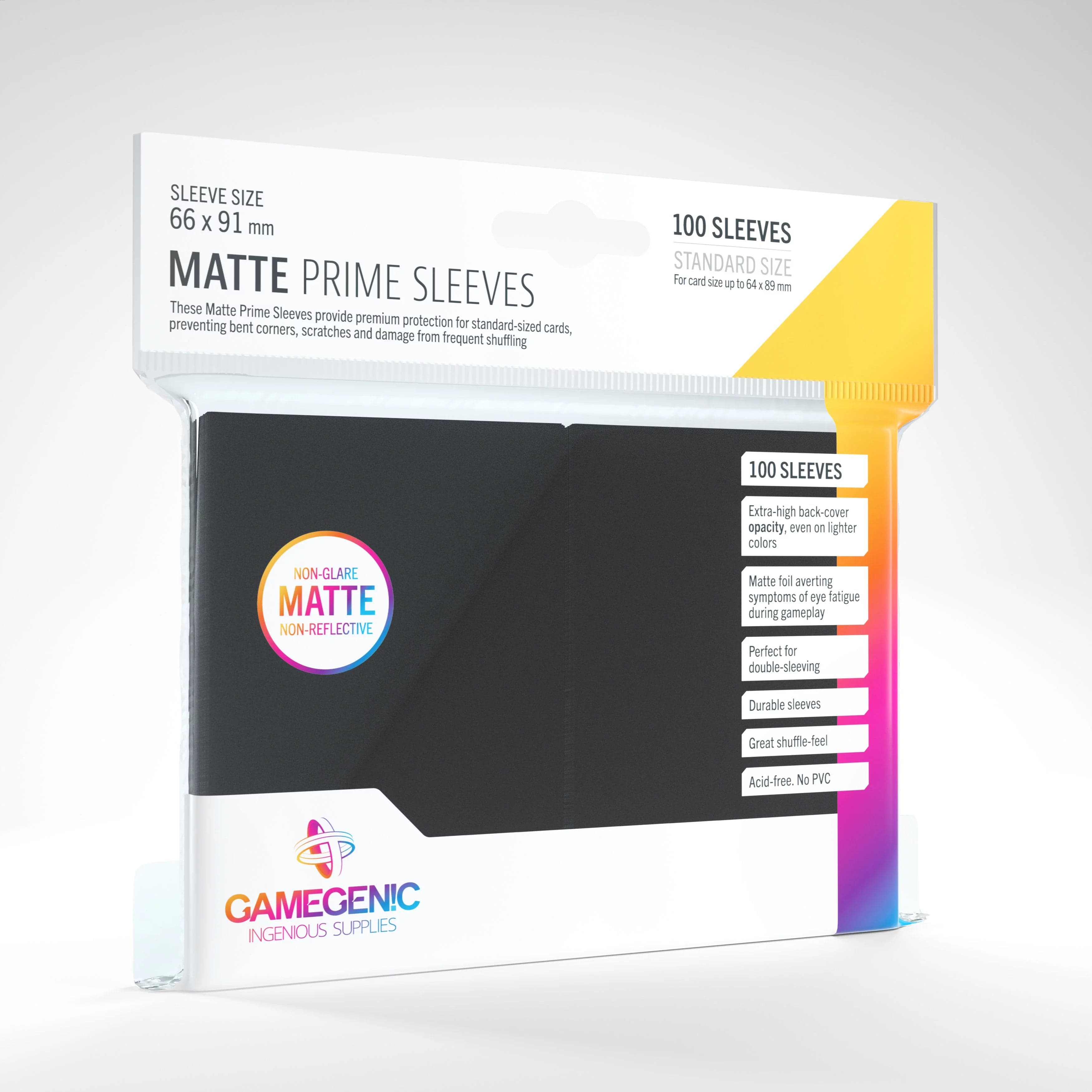 Gamegenic Matte Prime Sleeves — Black (100)