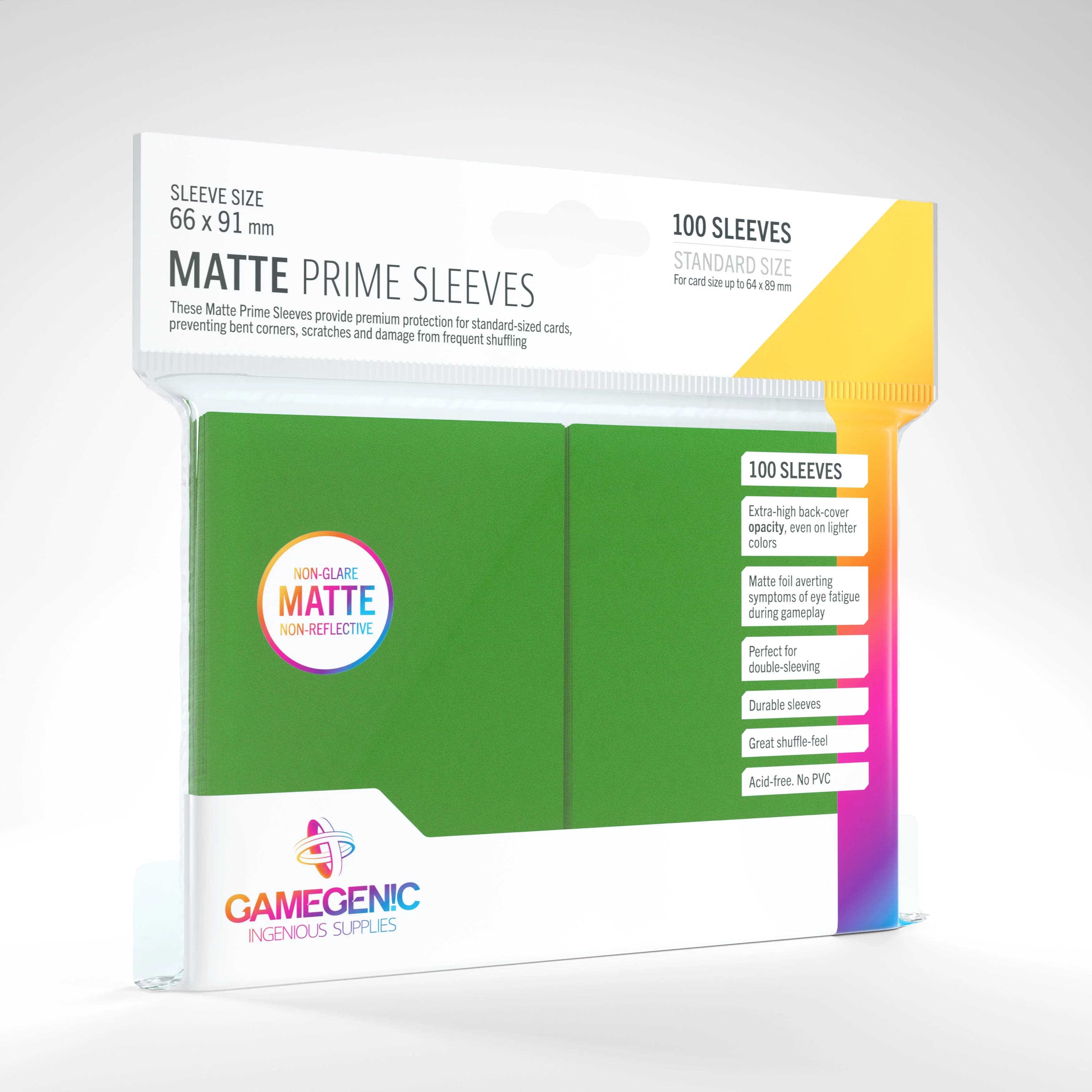 Gamegenic Matte Prime Sleeves — Green (100)
