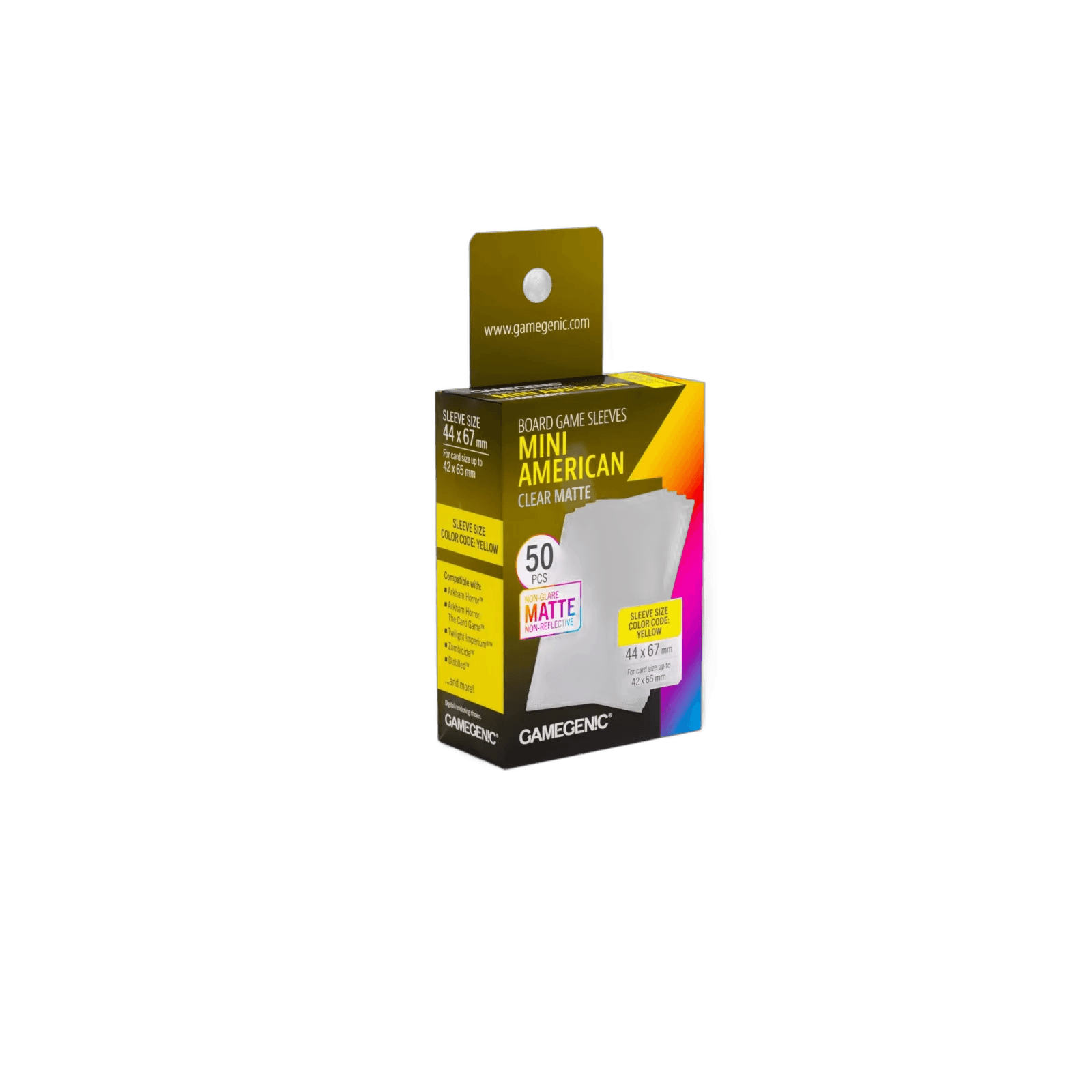 Gamegenic Mini American Board Game Sleeves Clear Matte 44 x 71 mm (50 sleeves)