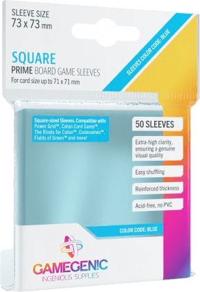 Gamegenic Prime Board Game Sleeves Blue 73 x 73 mm (50 sleeves)