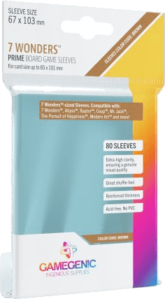 Gamegenic Prime Board Game Sleeves Brown 67 x 103 (80 sleeves)