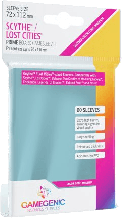 Gamegenic Prime Board Game Sleeves Magenta 72 x 112 (60 sleeves)
