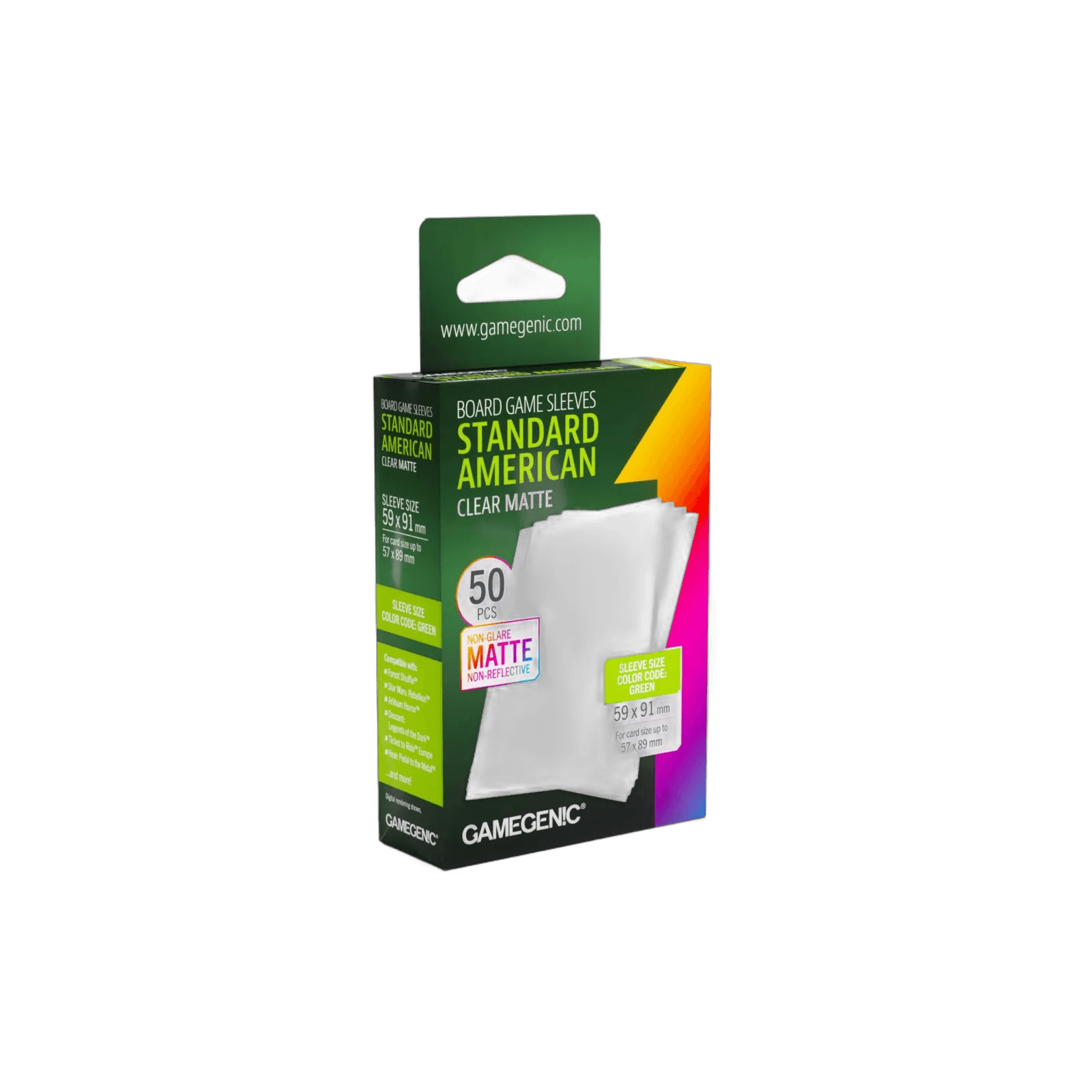 Gamegenic Standard American Sleeves Clear Matte 59 x 91 mm (50 sleeves)
