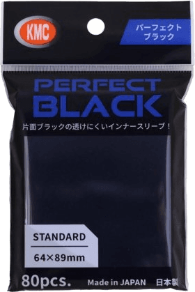 KMC Standard Sleeves Perfect Size — Black 64 x 89 mm (80 sleeves)