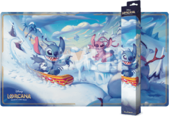 Ravensburger Disney Lorcana Hyperia City Playmat — Stitch and Angel in Winterspell