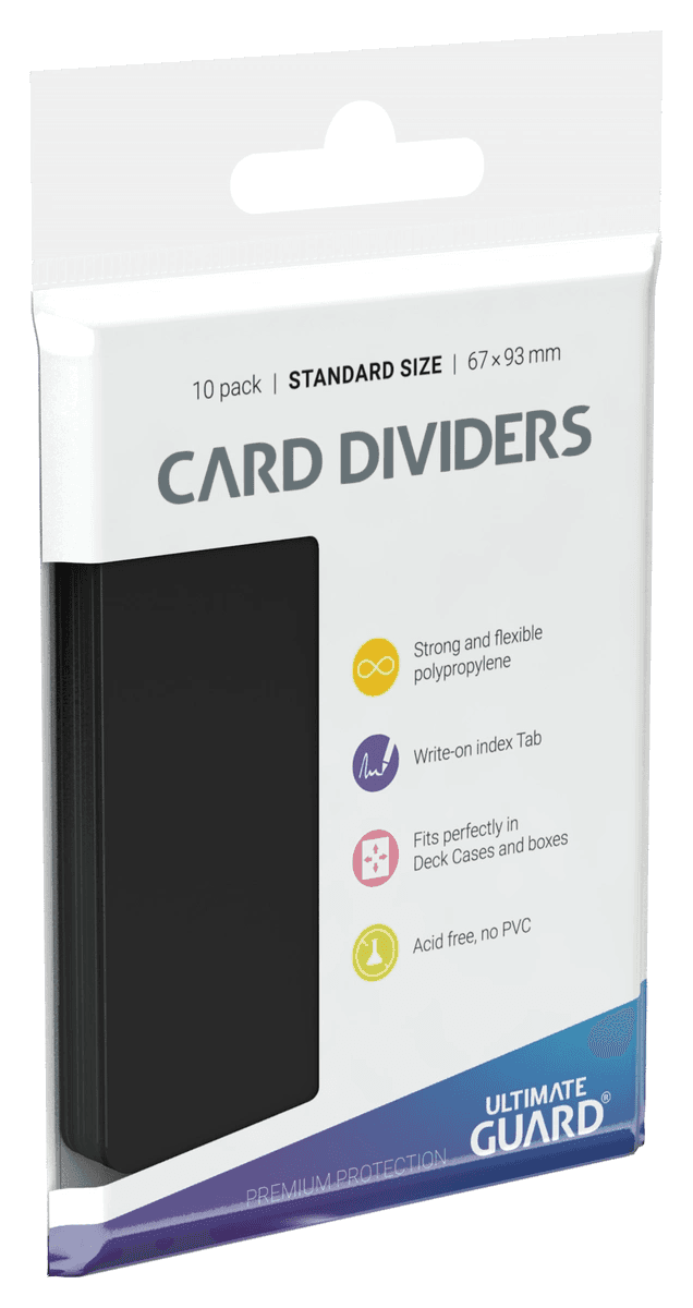 Ultimate Guard Card Dividers — Black (10 pieces)