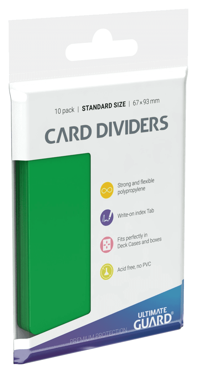 Ultimate Guard Card Dividers — Green (10 pieces)