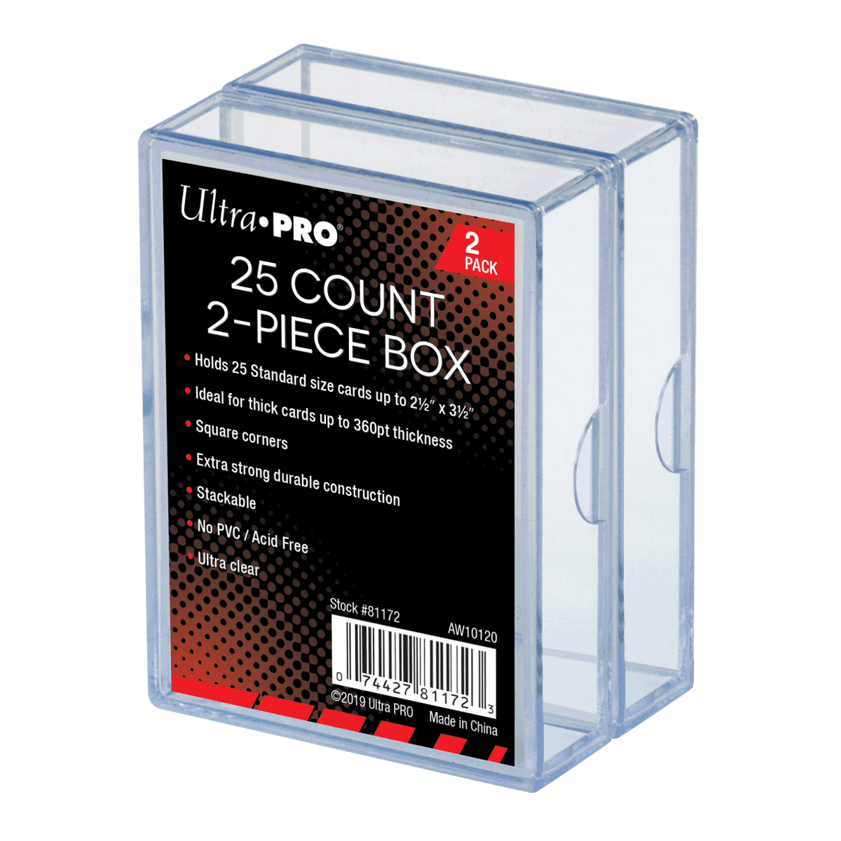 Ultra Pro 2-Piece Clear Card Storage Box — 25 Count (2)