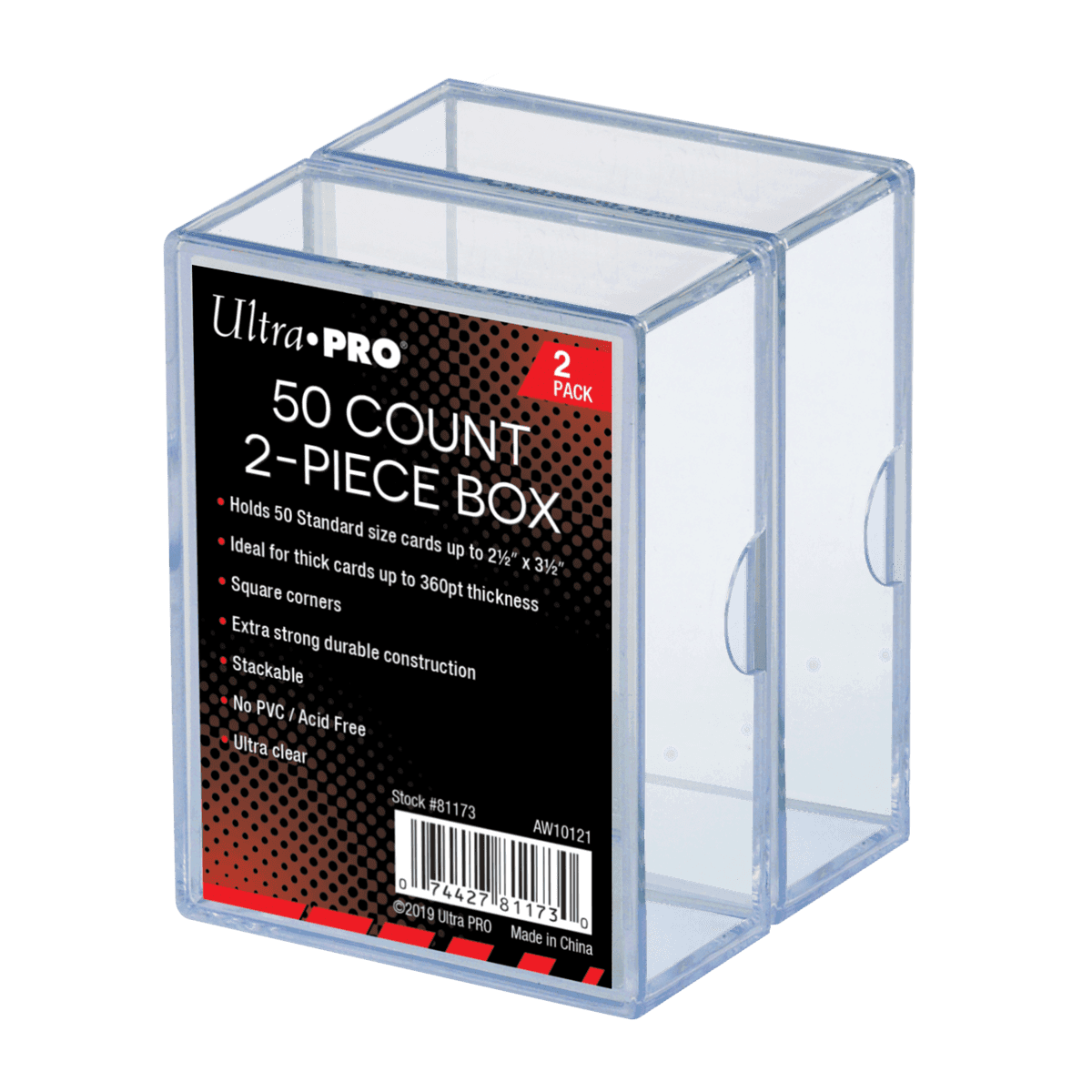 Ultra Pro 2-Piece Clear Card Storage Box — 50 Count (2)