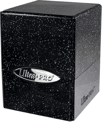 Ultra Pro Deckbox Satin Cube Black with Silver Glitter