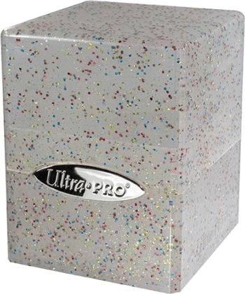 Ultra Pro Deckbox Satin Cube Clear with Rainbow Glitter