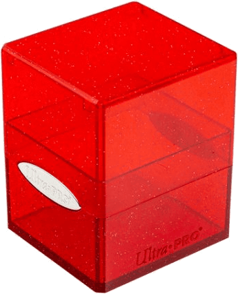 Ultra Pro Deckbox Satin Cube Red with Silver Glitter