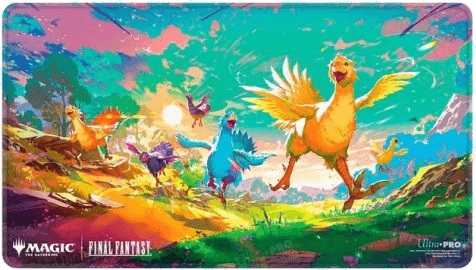 Ultra Pro Magic: The Gathering Final Fantasy Premium Holofoil Playmat — Neon Chocobos