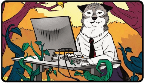 Ultra Pro Magic: The Gathering Secret Lair: Not A Wolf Stitched Playmat — Standing Desk Wolf Token