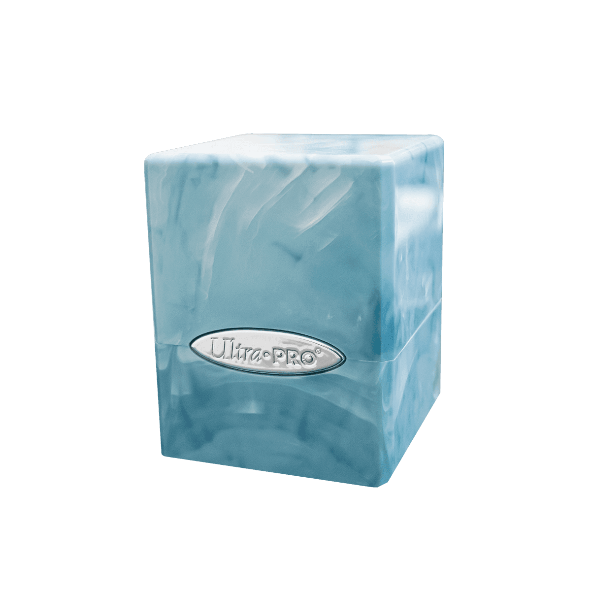 Ultra Pro Marble Satin Cube Deckbox — Light Blue / White
