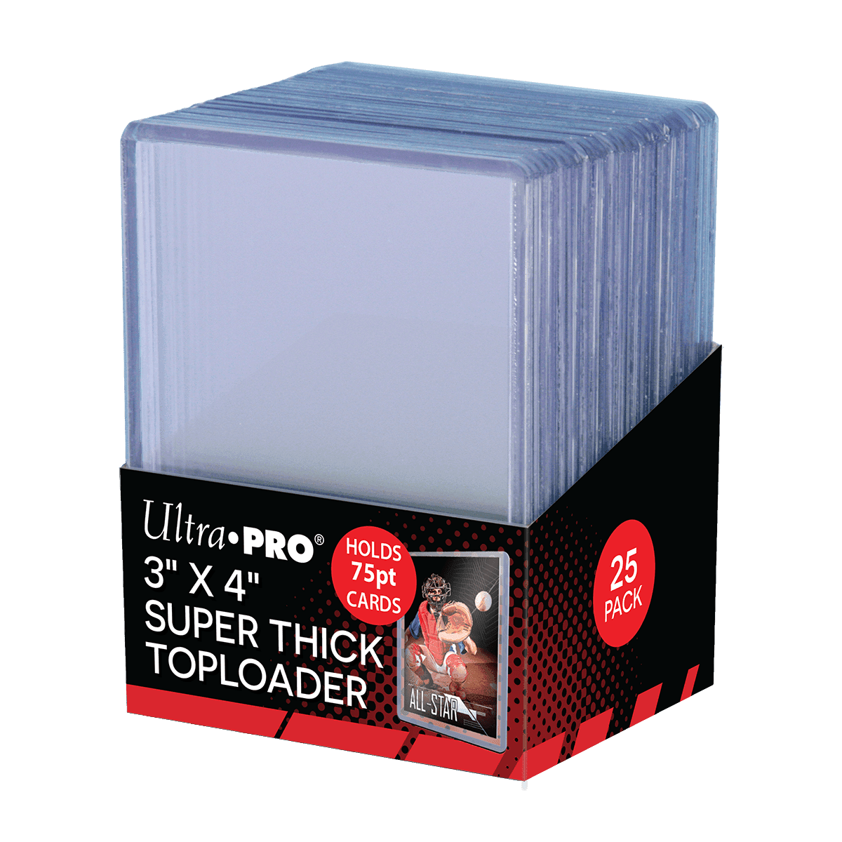 Ultra Pro Toploaders — 3" x 4" Clear Thick 75PT (25)
